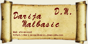 Darija Malbašić vizit kartica